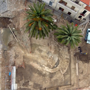 San Lussorio, foto aerea degli scavi (foto Soprintendenza Archeologia della Sardegna)