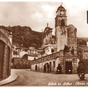 Arbus, cartolina della chiesa Parrocchiale (foto di Digital Photonet)